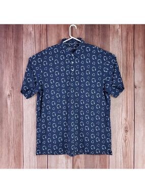 Swing Juice Mens XXL Headphones Short Sleeve Golf Polo Shirt Performance Navy